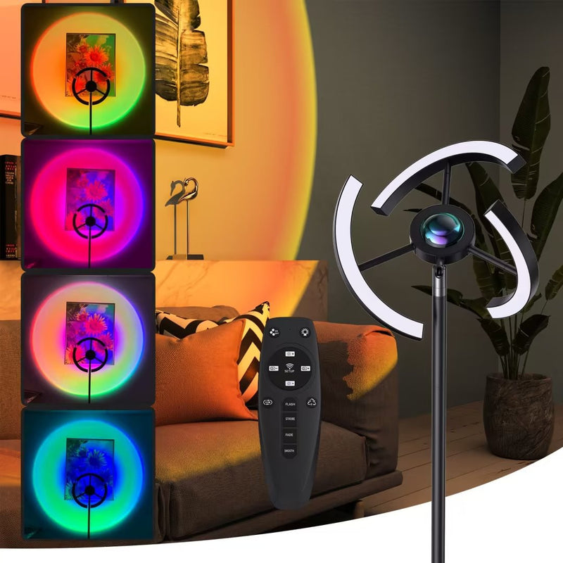 Home Outfitters 69" Color Changing LED Rotating Head Floor Lamp