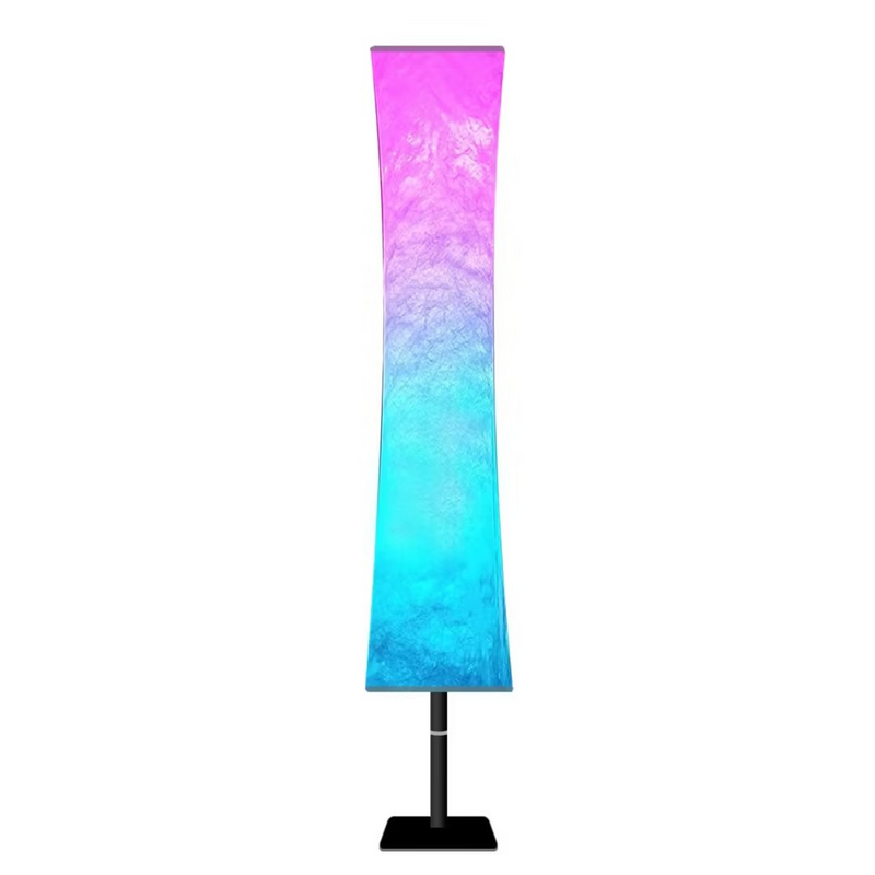 Home Outfitters 59" Color Changing LED White Column Smart Floor Lamp With White Rectangular Shade