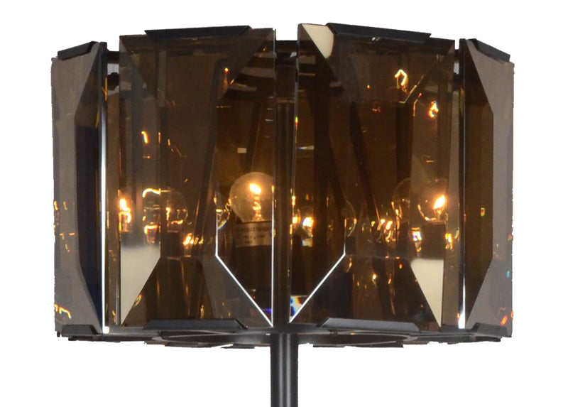 Home Outfitters 68" Dark Bronze Floor Lamp With Amber Solid Color Beveled Glass Drum Shade