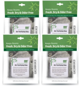 4 Pack Bamboo Charcoal Odor Eliminating Air Purifying Bags