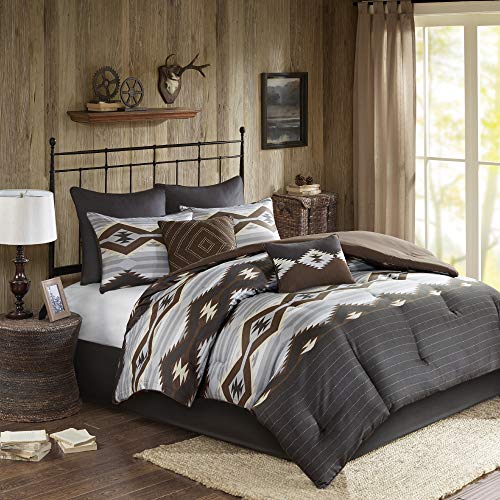Woolrich Bitter Creek Oversized Comforter Set Grey/Brown Queen