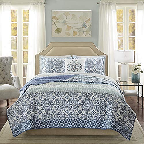 Madison Park Essentials Sybil Coverlet&BEDSPR, Full, Blue