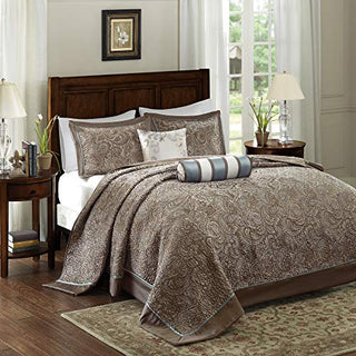 Madison Park Quilt Traditional Jacquard Luxe Design All Season, Coverlet Bedspread Lightweight Bedding Set, Shams