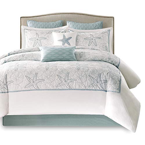 Harbor House 4-Piece Maya Bay Cotton Embroidered Oversized Comforter Set, Cal King, White