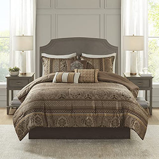 Madison Park Cozy Comforter Set - Luxurious Jaquard Traditional Damask Design