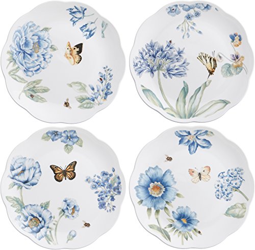 Lenox 833416 Butterfly Meadow Blue 4-Piece Dessert Plate Set