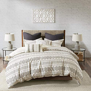 100% Cotton Duvet Set Mid Century Modern Design, All Season Comforter Cover Bedding Set, Matching Shams