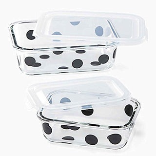 Kate Spade Deco Dot 2Pc Rectangular Food Storage Set