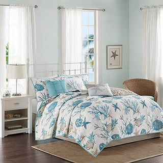 Madison Park Quilt Set Cottage Coastal Design | King/Cal King(104 in x 94 in) 6 Piece