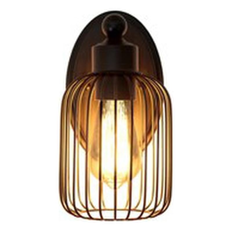 Lalia Home Ironhouse 10.5" One Light Industrial Decorative Cage Wall Sconce Uplight Downlight Wall Mounted Fixture for Home Décor, Bathroom, Entryway, Hallway
