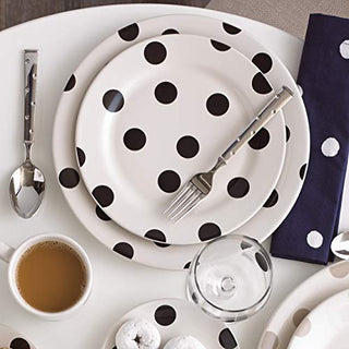KATE SPADE Deco Dot 12-Piece Dinnerware Set, 18.3 LB, White