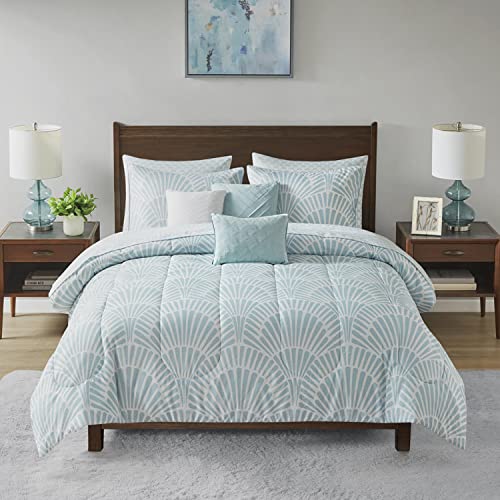 Beautyrest Polyester Printed 10-Piece Comforter Set with Aqua BR9144409622-14