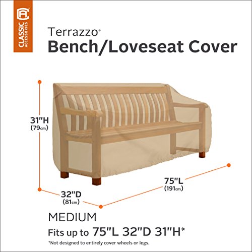 Classic Accessories Terrazzo Patio Bench/Loveseat Cover, Medium