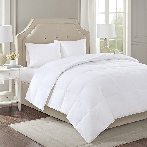 True North by Sleep Philosophy 3M Scotchgard 300TC Quilted Down Comforter Cotton Sateen Cover Downproof, Feather Blend Duvet Insert, Modern Luxe All Season Bed Set Twin, Extra Warm