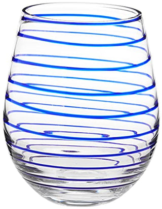 Kate Spade Charlotte Street 2Pc Stemless Wine Glass, 1.50 LB, Blue