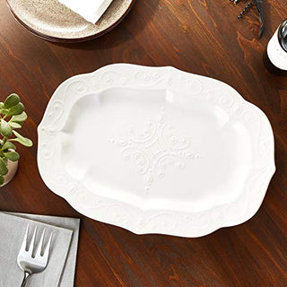 Lenox French Perle Large Serving Platter, White