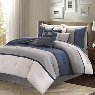 Madison Park - Palisades 7 Piece Comforter Set, Blue, King