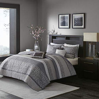 Madison Park Reversible Quilt Luxury Jacquard Design, All Season, Breathable Coverlet Bedspread Bedding Set