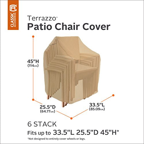 Classic Accessories Terrazzo Stackable Patio Chair Cover