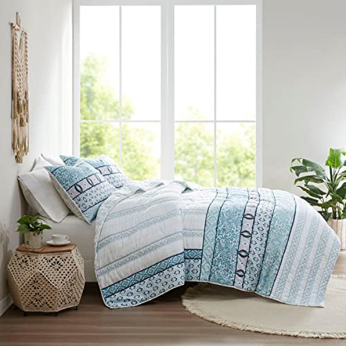 Madison Park Cotton Coverlet Set with Blue Finish MP13-7703