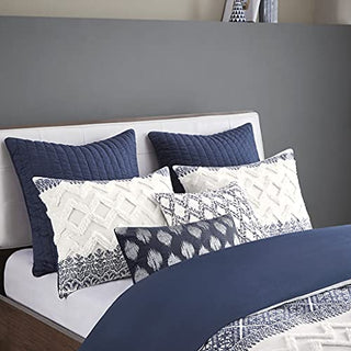Shabby Chic Cotton Printed Comforter Set with Chenille