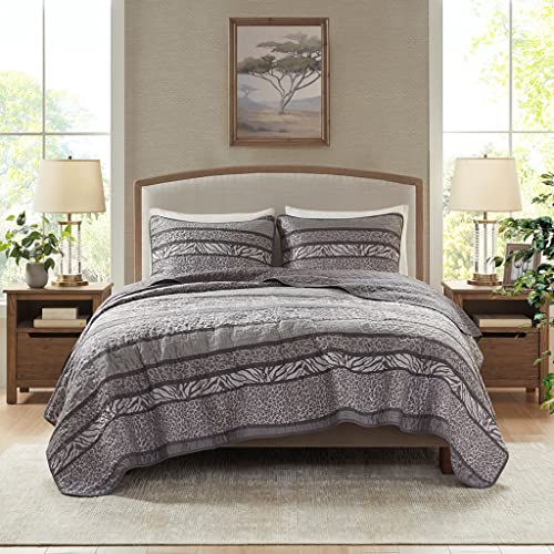 Madison Park Seri Polyester Coverlet Set with Gray Finish