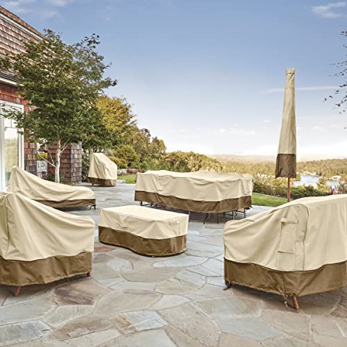 Classic Accessories Veranda Water-Resistant 108 Inch Round Patio Table & Chair Set Cover, Outdoor Table Cover