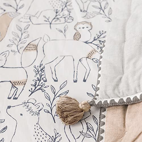 Crane Baby Soft Cotton Crib Mattress Sheet, Fitted Crib Sheet for Boys and Girls, Woodland Animal, 28”w x 52”h x 9”d, Multicolor, Small Single
