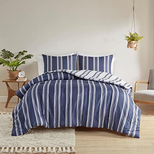 Clean Spaces Cobi Polyester Microfiber Printed Comforter Set with Navy Finish
