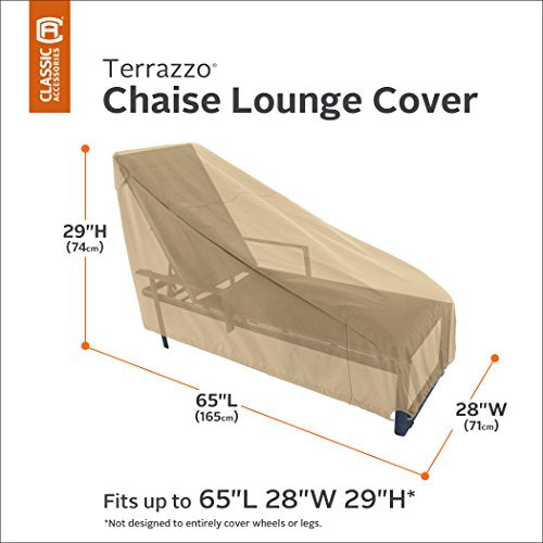 Classic Accessories Terrazzo Patio Chaise Lounge Cover, Medium
