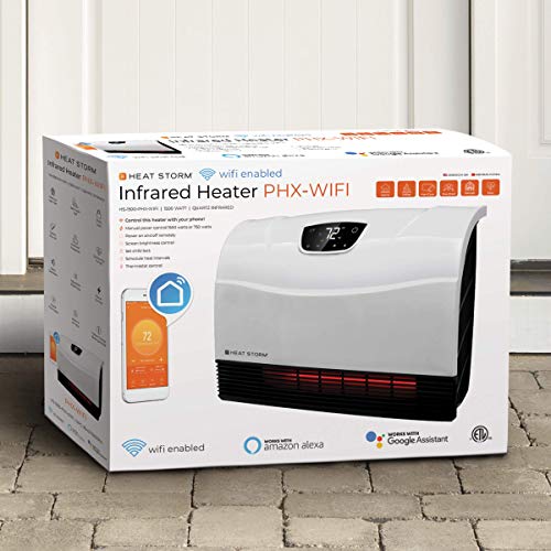 Heat Storm HS-1500-PHX-WIFI Infrared Heater, Wifi Wall Mounted