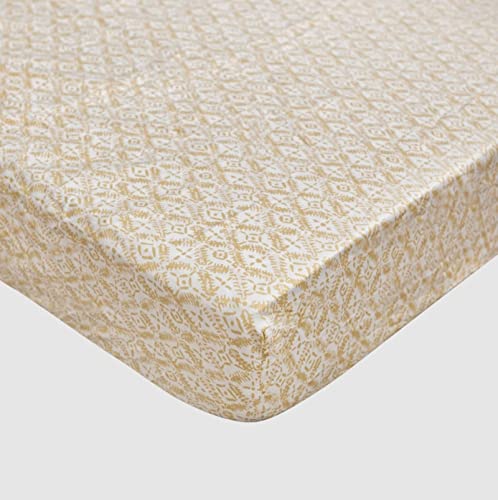 Crane Baby Soft Cotton Crib Mattress Sheet, Fitted Crib Sheet for Boys and Girls, Diamond, 28”w x 52”h x 9”d