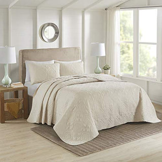 Oakley 3 Piece Reversible Bedspread Set Cream King/Cal King