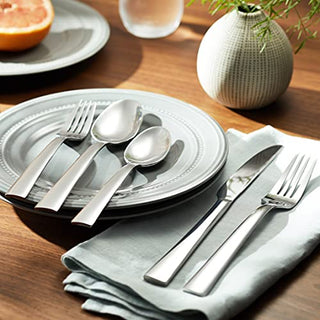 Oneida Madison Avenue 45 Piece Casual Flatware Set, 18/0 Stainless, Service for 8,Silver,45pc