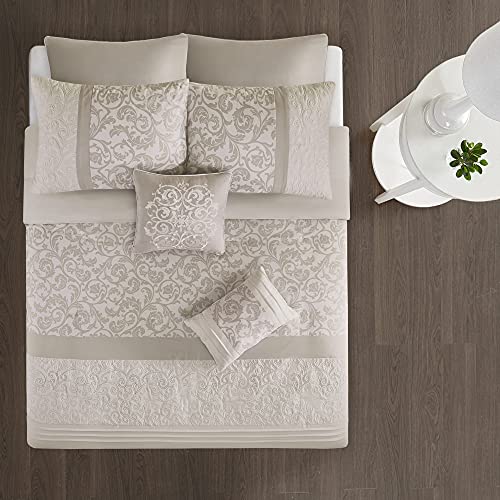 Ramsey Embroidered 8 Piece Comforter Set Neutral Cal King