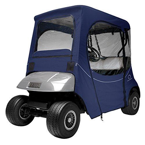 Classic Accessories Fairway Golf Cart FadeSafe Enclosure For E-Z-Go, Short Roof, Navy