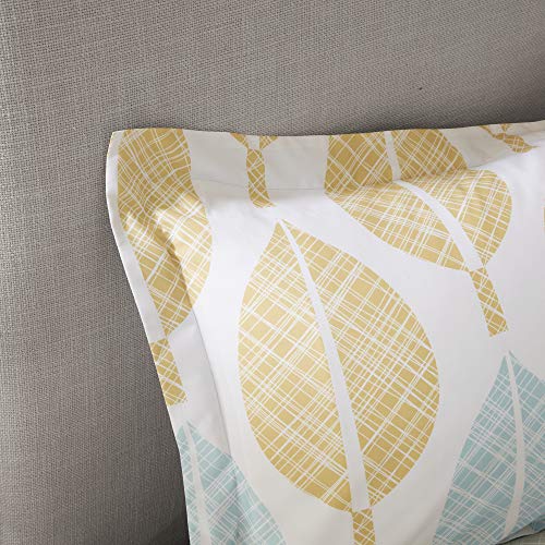Madison Park Essentials Cozy Bed in a Bag Comforter, Vibrant Color Design All Season Down Alternative Cover with Complete Sheet Set, King(104"x92"), Leaf Yellow/Aqua