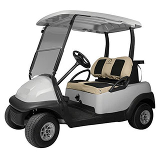 Classic Accessories Fairway Golf Cart Neoprene Paneled Bench Seat Cover, Khaki