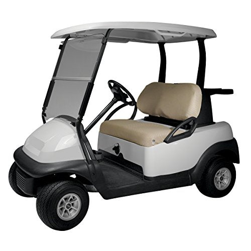 Classic Accessories Fairway Golf Cart Diamond Air Mesh Bench Seat Cover, Khaki , Large