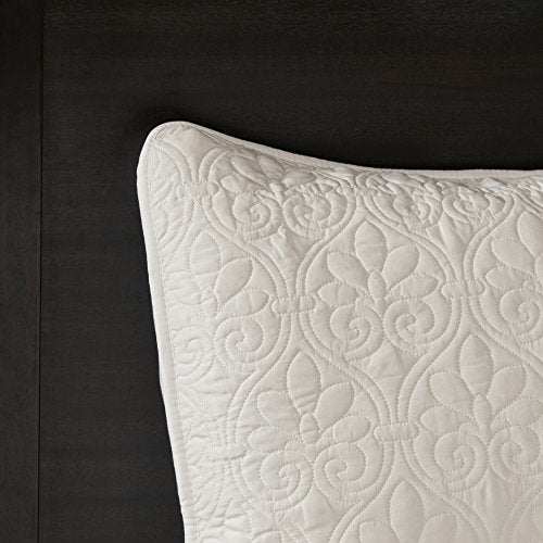 Madison Park Quebec Twin Size Quilt Bedding Set - Ivory , Damask – 2 Piece Bedding Quilt Coverlets – Ultra Soft Microfiber Bed Quilts Quilted Coverlet