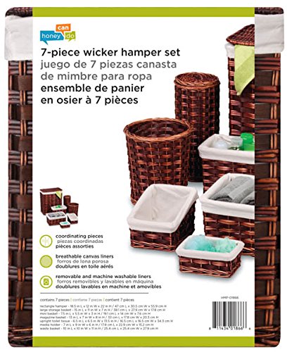 Honey-Can-Do HMP-01866 7-Piece Wicker Hamper Kit