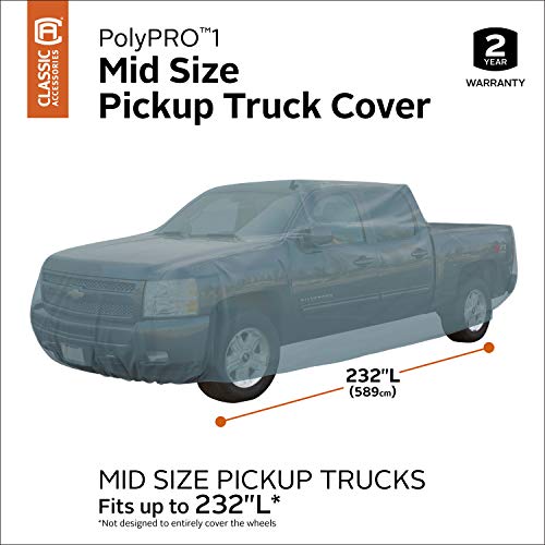 Classic Accessories - 80-483-183101-RT Over Drive PolyPRO 1 Truck Cover with RainRelease, Fits Pickup Trucks up to 19&