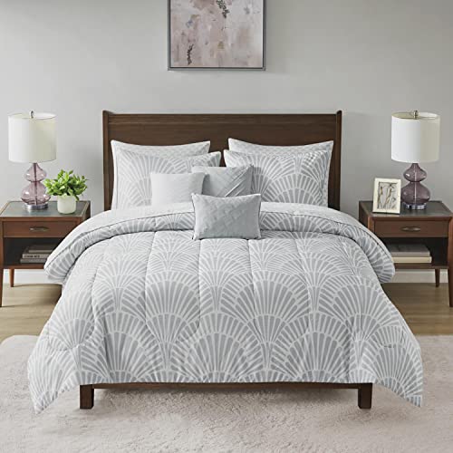 Beautyrest Polyester Printed 10-Piece Comforter Set with Grey BR9144409622-16
