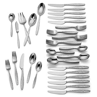 Lenox Emerick 65-Piece Flatware Set, 9.70 LB, Metallic