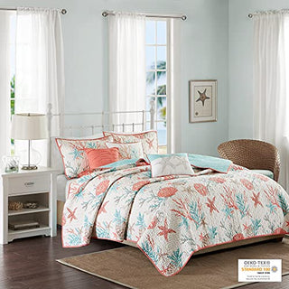 Madison Park Quilt Cottage Coastal Design - All Season, Breathable Coverlet Bedspread Lightweight Bedding Set
