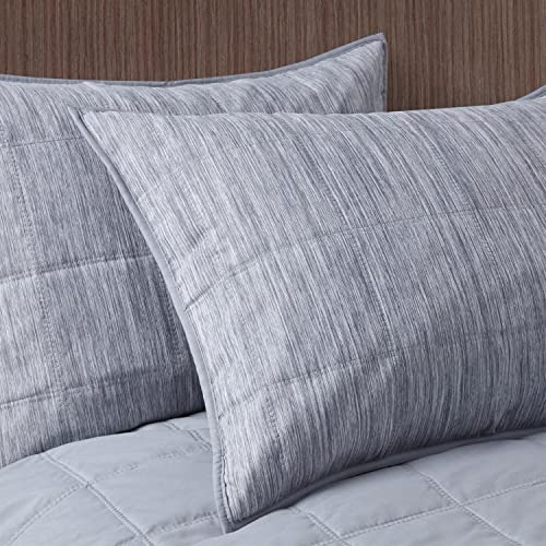 Beautyrest Blue 3 Piece Striated Cationic Dyed King Quilt Set BR13-3873