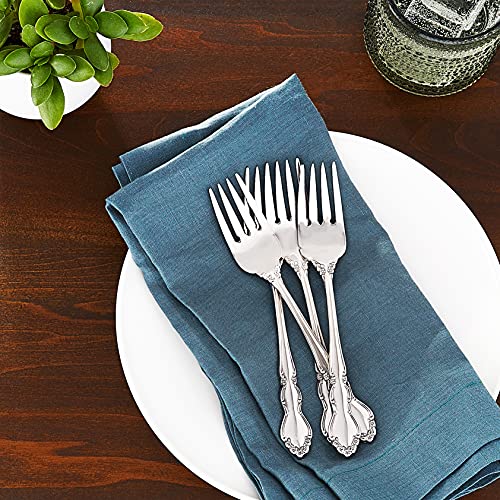 Oneida Dover Fine Flatware Salad Forks, Set of 4 , 18/10 Stainless Steel, Silverware Set, Dishwasher Safe