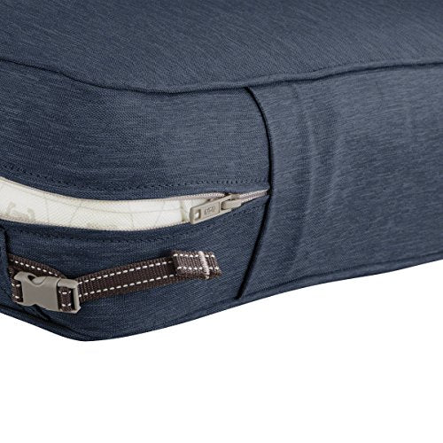 Classic Accessories Montlake FadeSafe Water-Resistant 21x19x5 Inch Rectangle Outdoor Seat Cushion Slip Cover, Patio Furniture Chair Cushion Cover, Heather Indigo Blue, Patio Furniture Cushion Covers