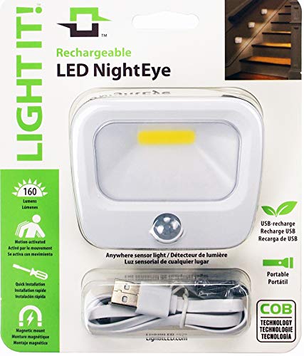 LIGHT IT! By Fulcrum, 35002-308 Rechargeable LED NightEye, White, Single pack