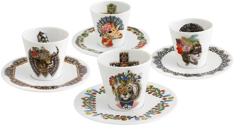Set Of 4 Expresso Cups And Saucers - Christian Lacroix - Love Who You Want